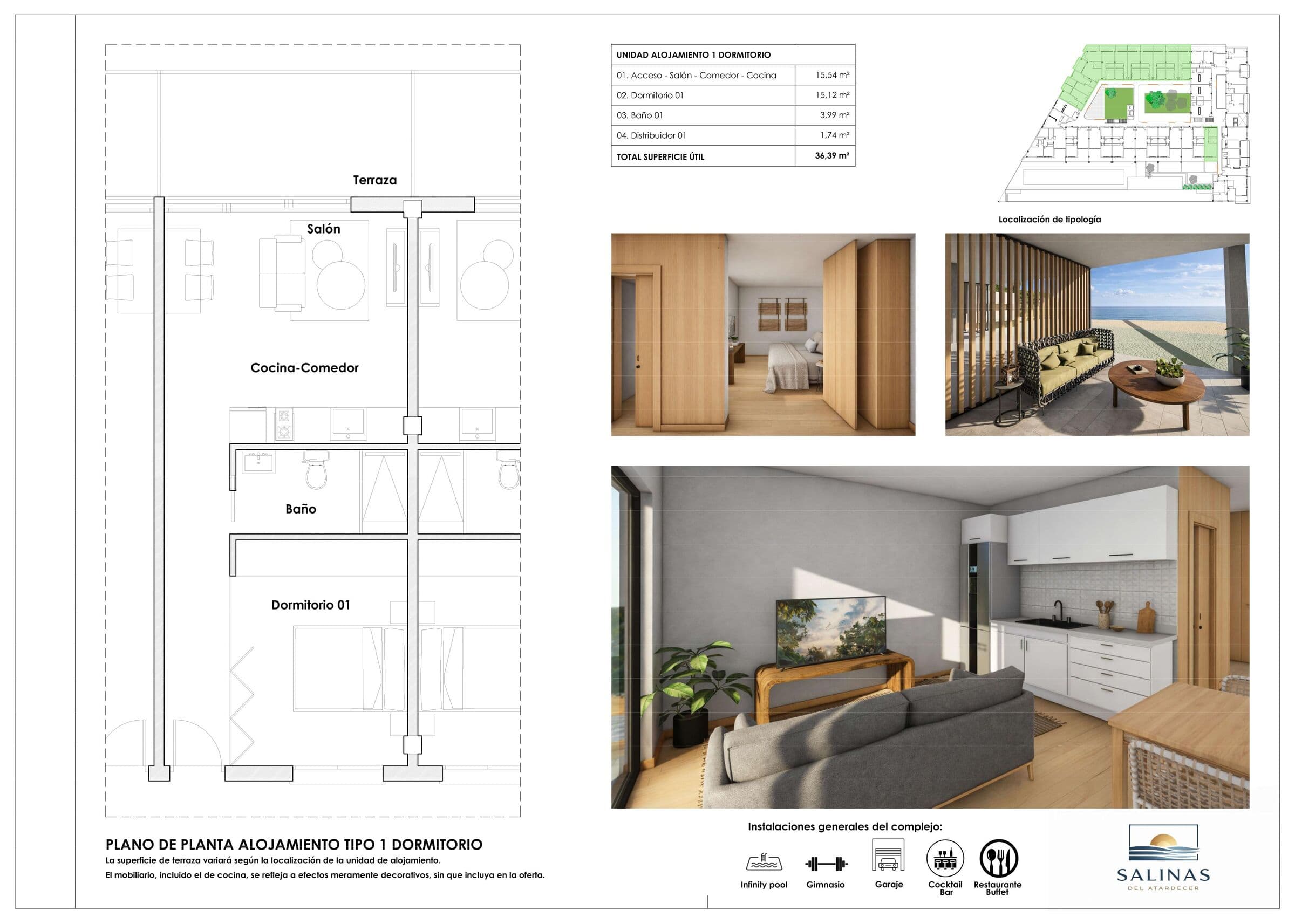 Plano de venta Apartamentos de 1 dormitorio