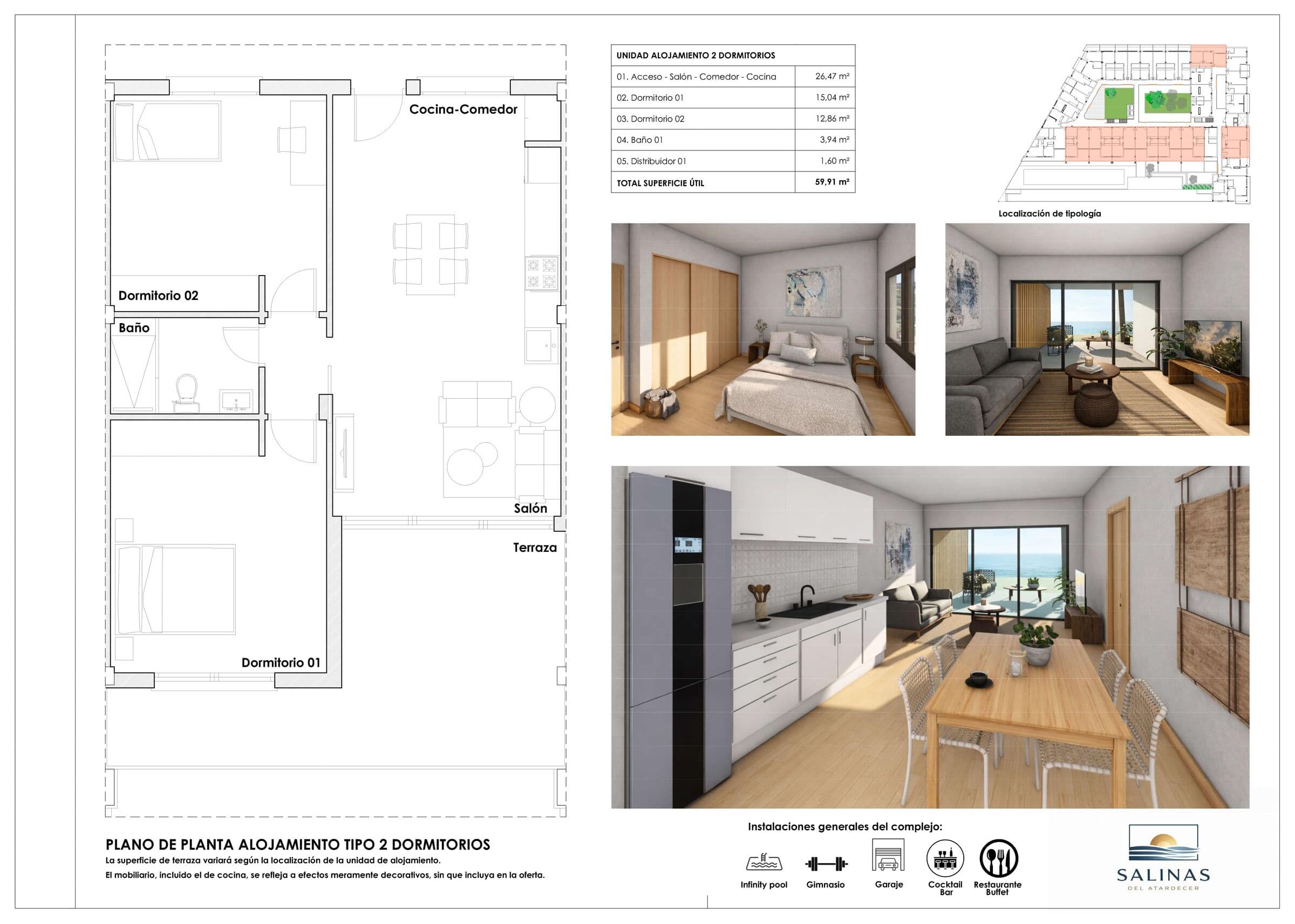 Plano de venta Apartamentos de 2 dormitorios